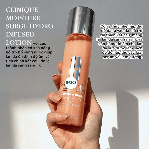 Tổng quan Nước hoa hồng cấp ẩm, làm mềm mịn da Clinique Moisture Surge Hydro-Infused Lotion