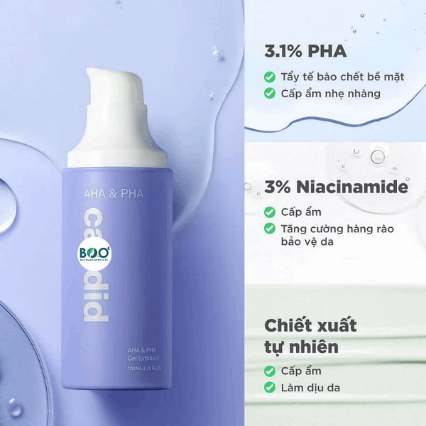 Thành phần chính của Gel tẩy da chết Candid AHA & PHA Exfoliant mịn da