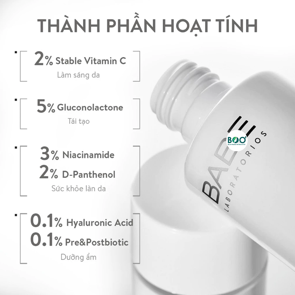 Thành phần phức hợp AHA PHA và Niacinamide trong lotion Babe