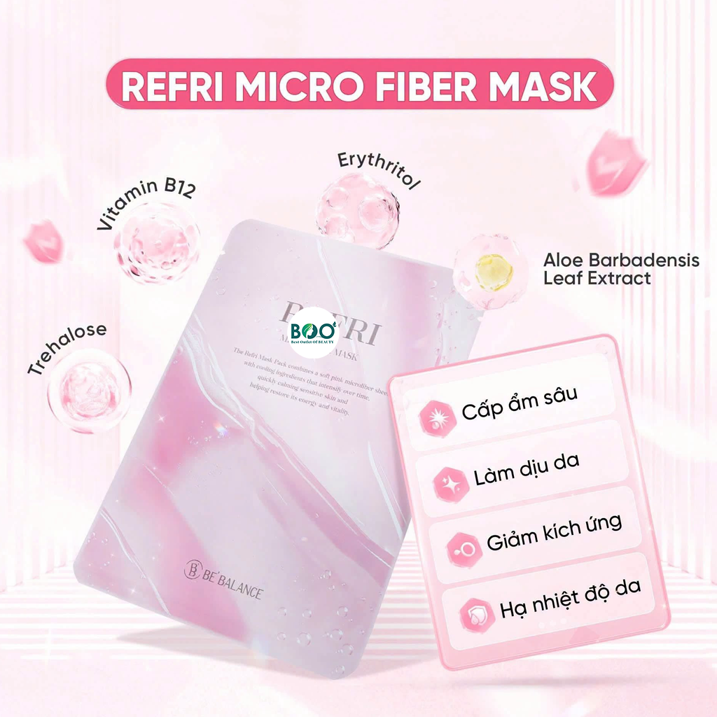 Tổng quan hộp mặt nạ vi sợi Be'Balance Refri Micro Fiber Mask