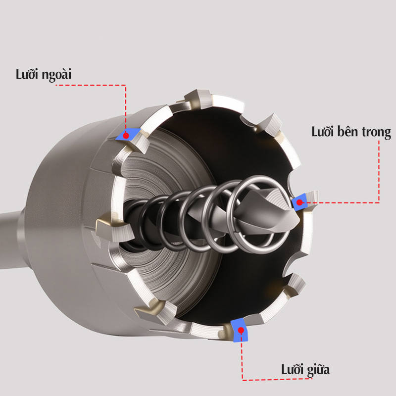 Bộ 10 mũi khoan khoét lỗ TCT cao cấp đường kính từ 16-53mm