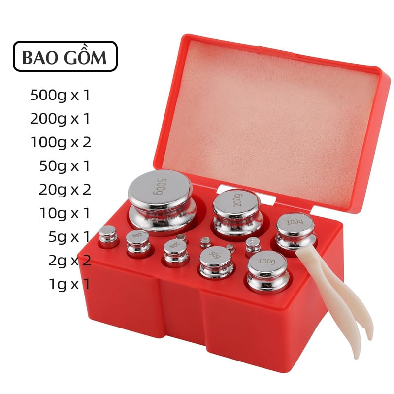 Bộ quả cân chuẩn định lượng M1 từ 1g -500g