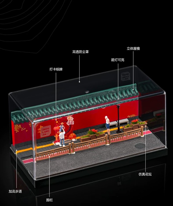 nShop bán Sa bàn tiểu cảnh Diorama 1:64 Đường phố Bắc Kinh SCJ82043-A làm quà tặng fan xe Tomica Hot Wheels