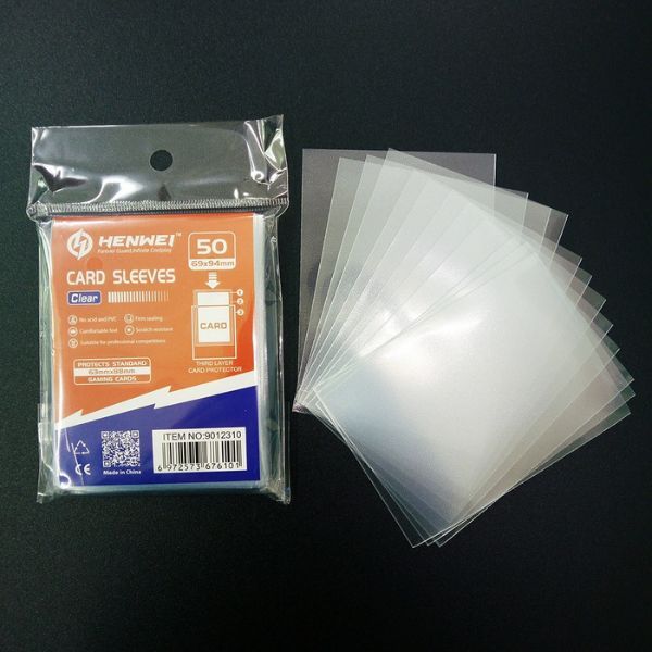 Sleeves trong suốt HENWEI dành cho Pokémon TCG, bề mặt nhám chống trượt, bảo vệ bài sưu tầm chuyên nghiệp.