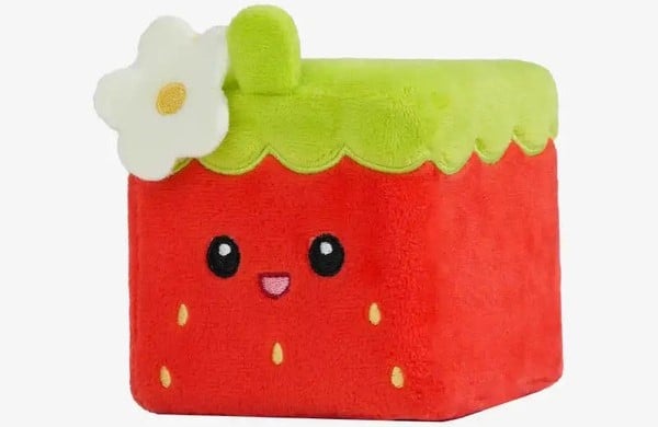 thú bông vuông Squarepals Fruit Collection 10cm strawberry dâu tây