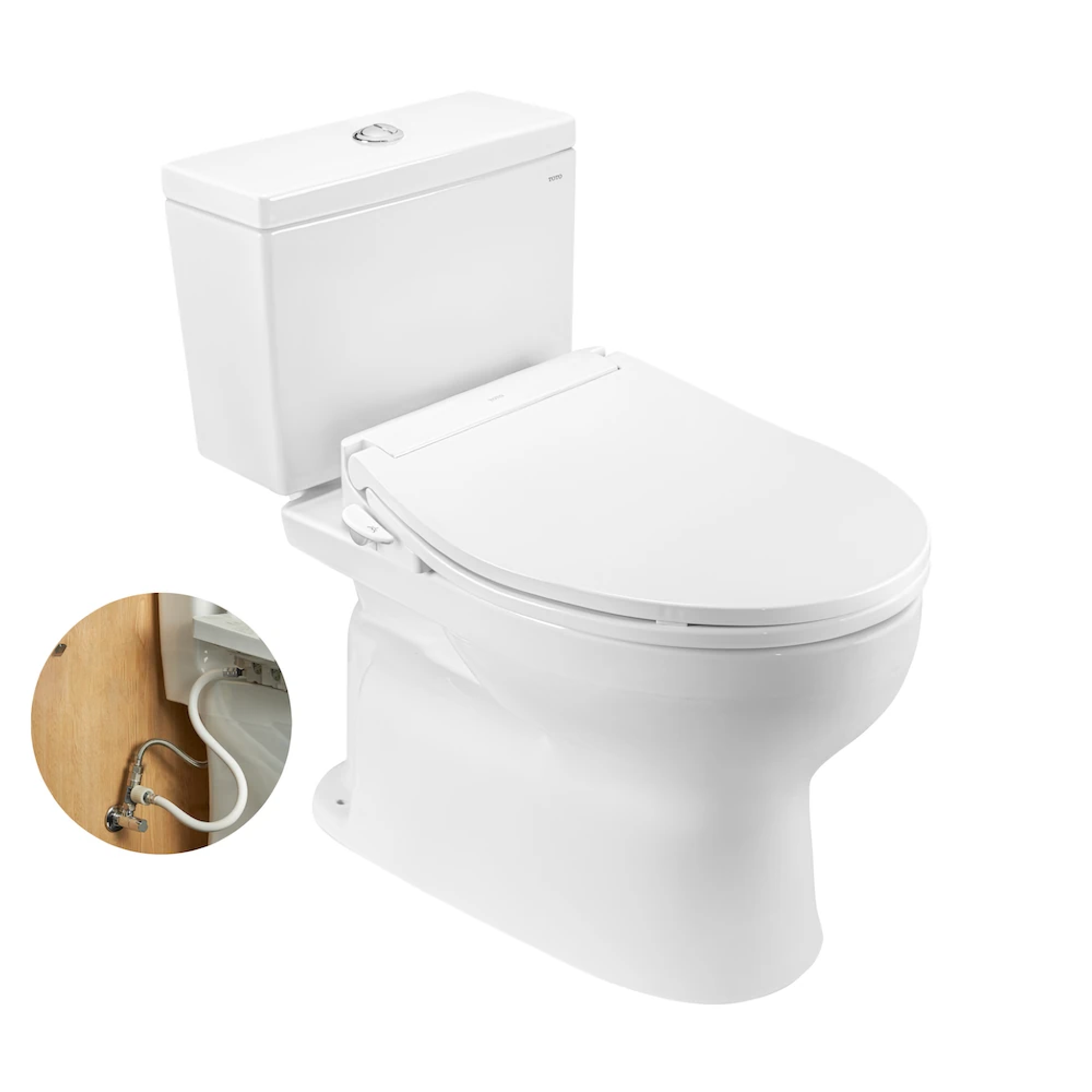 Bồn cầu TOTO CS302DE6#W kèm nắp rửa cơ Eco-washer TCW11S