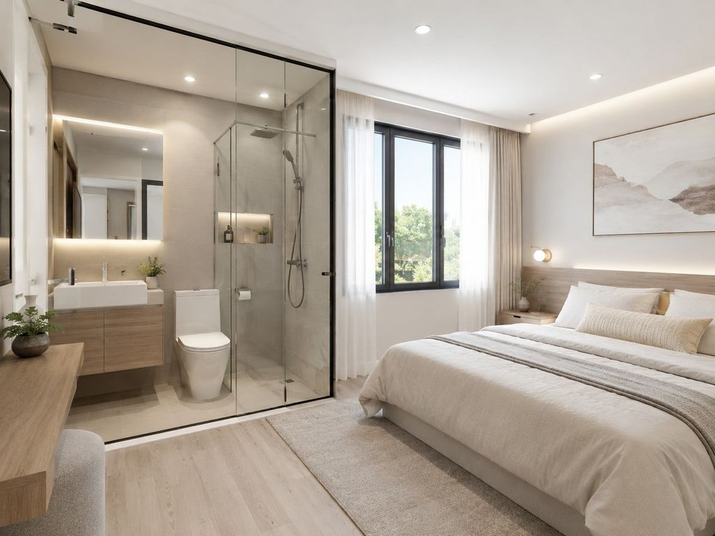 Thiết kế nhà vệ sinh trong phòng ngủ 12m2