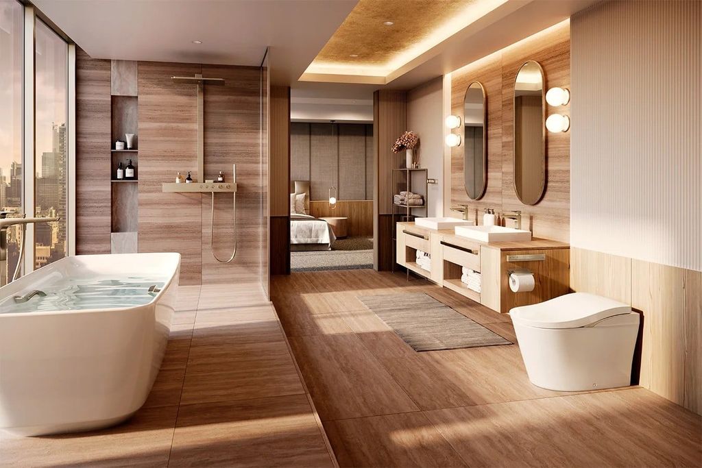 Kích thước nhà vệ sinh cao cấp, phòng tắm master