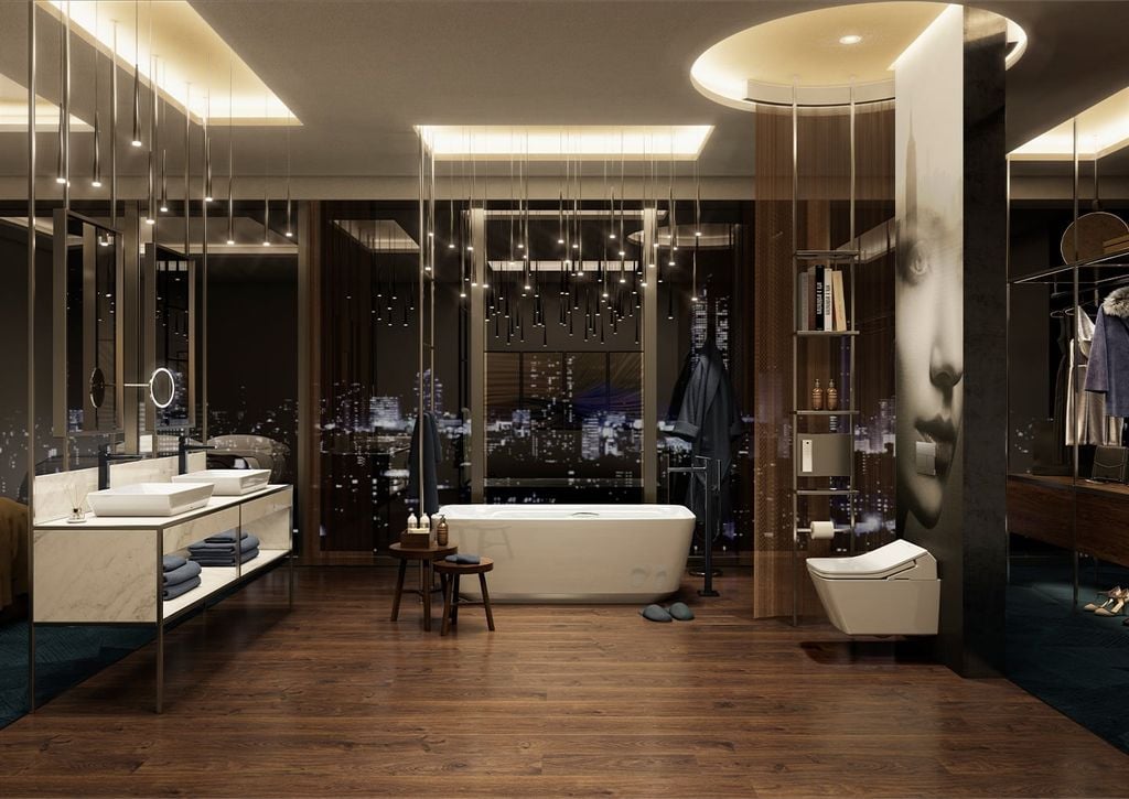 Mẫu phòng tắm khách sạn hiện đại, cao cấp chuẩn 5 sao
