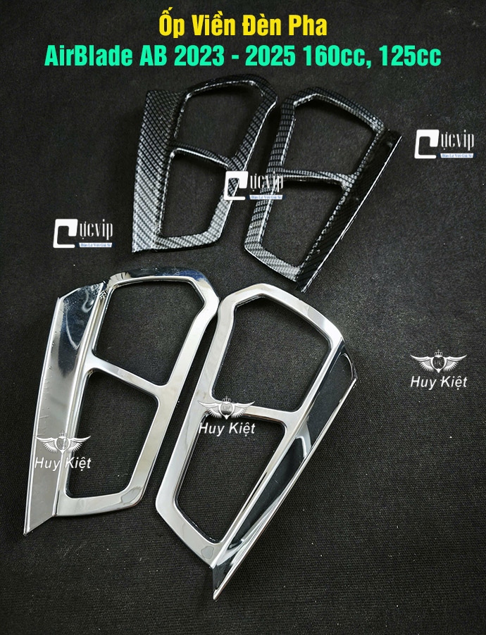 Ốp Viền Đèn Pha AirBlade AB 2023 - 2025 160cc, 125cc Xi Mạ Crom, Carbon MS6815