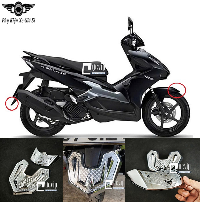 Ốp Mỏ Và Đuôi Dè Trước Sau AirBlade AB 2023 - 2025 160cc, 125cc Xi Mạ Crom MS6811