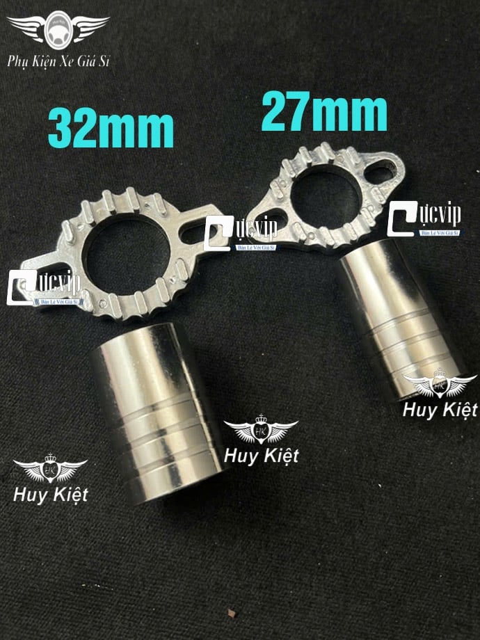Combo Đót Nối + Khâu Cổ Pô (Lông Đền Cổ Pô, Pat Cổ Pô) Tản Nhiệt Nhôm CNC Gắn Cổ Pô Zin, Inox, Titan Có Phi 27mm Hoặc 32mm MS6936