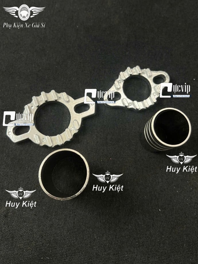 Combo Đót Nối + Khâu Cổ Pô (Lông Đền Cổ Pô, Pat Cổ Pô) Tản Nhiệt Nhôm CNC Gắn Cổ Pô Zin, Inox, Titan Có Phi 27mm Hoặc 32mm MS6936