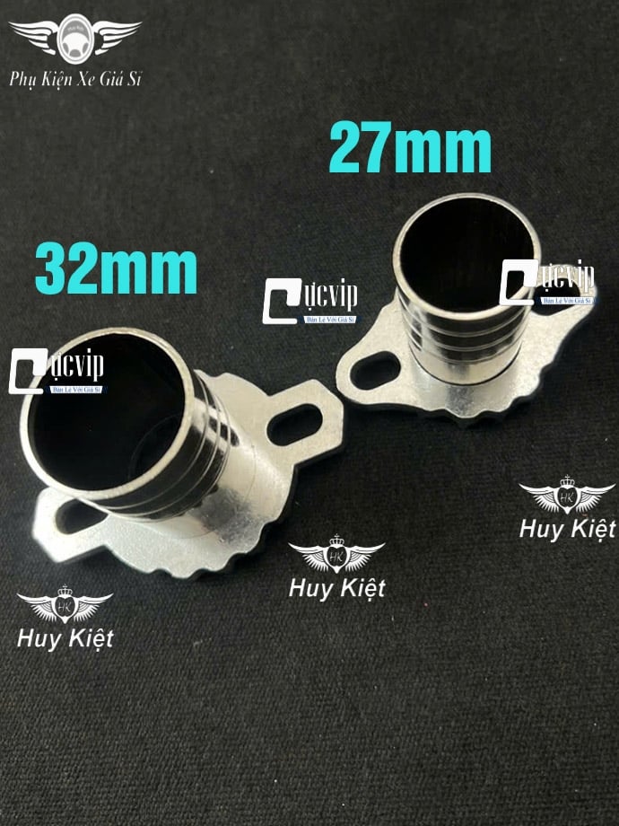 Combo Đót Nối + Khâu Cổ Pô (Lông Đền Cổ Pô, Pat Cổ Pô) Tản Nhiệt Nhôm CNC Gắn Cổ Pô Zin, Inox, Titan Có Phi 27mm Hoặc 32mm MS6936