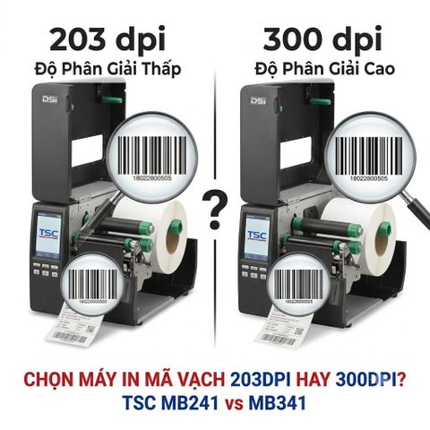 Nên chọn TSC MB241 203dpi hay MB341 300dpi cho doanh nghiệp?