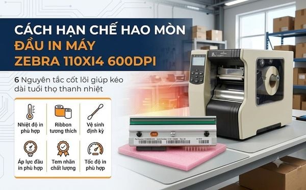 Cách hạn chế hao mòn đầu in máy Zebra 110Xi4 600dpi trong quá trình sử dụng