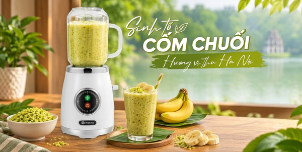 Sinh Tố Cốm Chuối Dẻo Thơm, Béo Ngậy – Hương Vị Mùa Thu Hà Nội