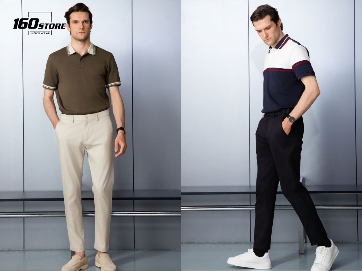 Áo polo nam phối quần tây
