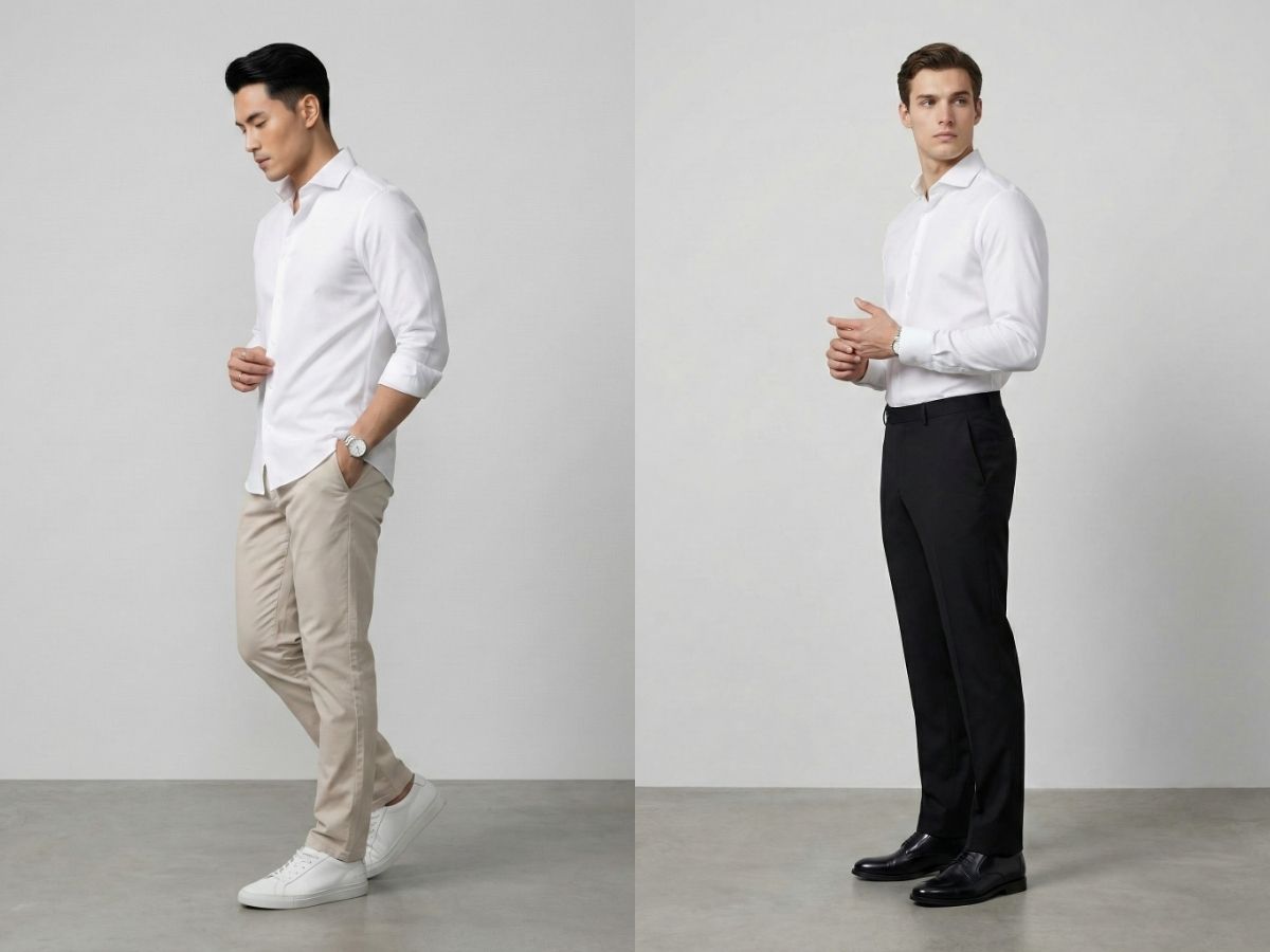 Áo sơ mi trắng basic phối đồ thanh lịch