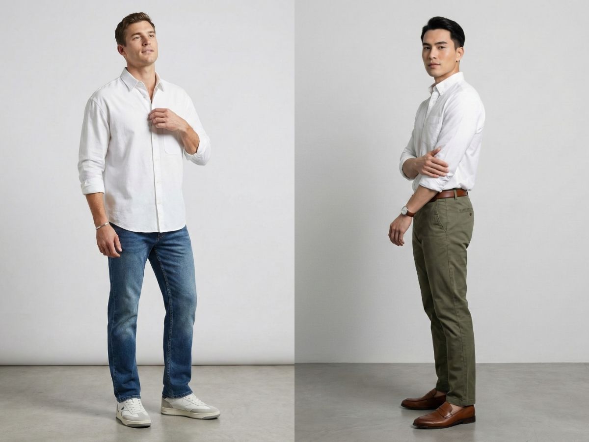 Áo sơ mi trắng nam có túi ngực