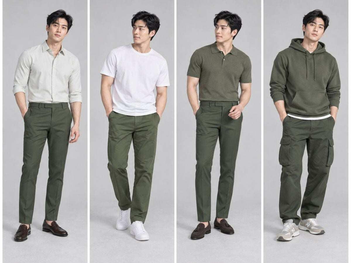 Phối áo xanh với quần theo hoàn cảnh