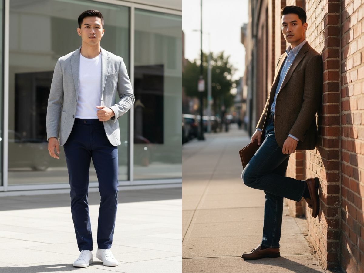 Phối đồ áo blazer phong cách smart casual