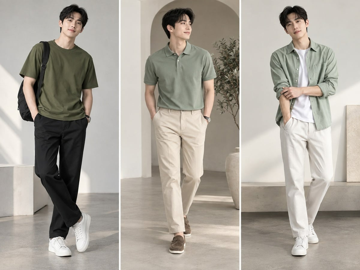 Phối đồ áo màu xanh lá