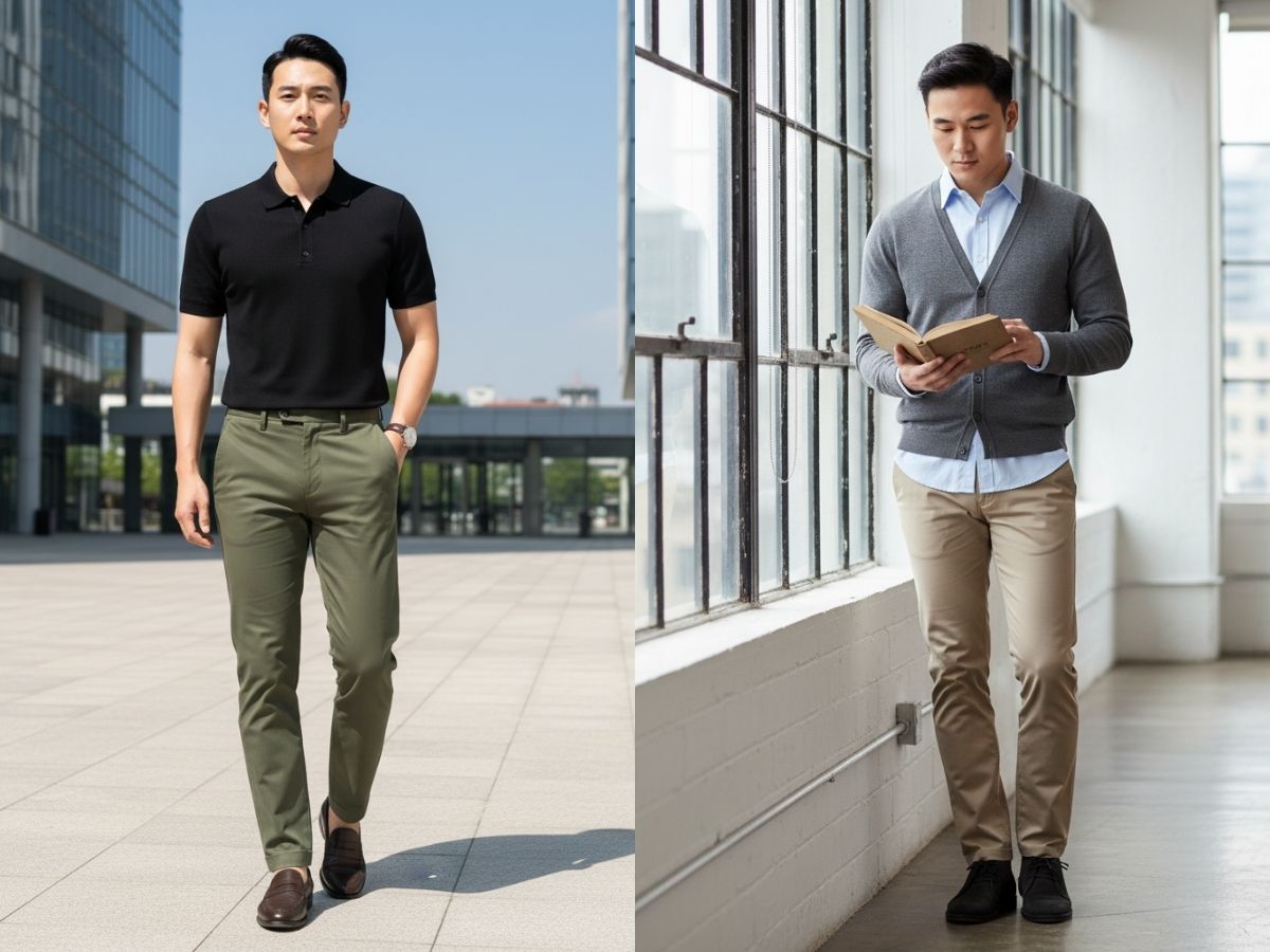 Phối đồ quần chinos phong cách smart casual