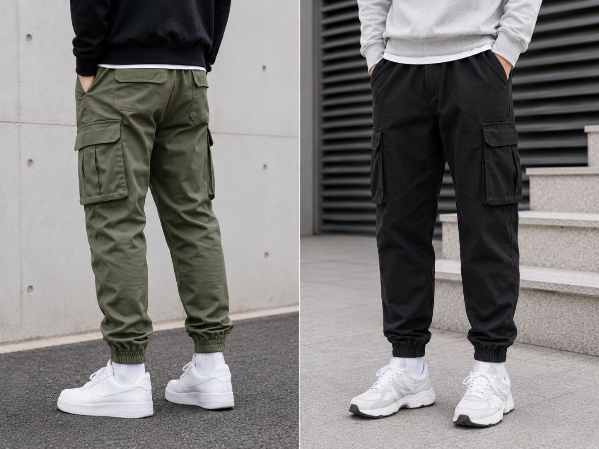 Quần jogger cargo tạo điểm nhấn mạnh mẽ với chi tiết túi hộp