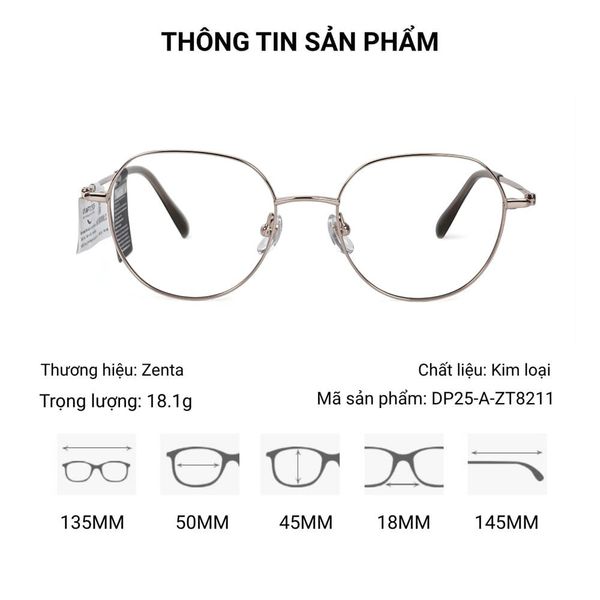 Gọng Kính Đa Giác Zenta DP25-A-ZT-8211 – Tem Chính Hãng 101
