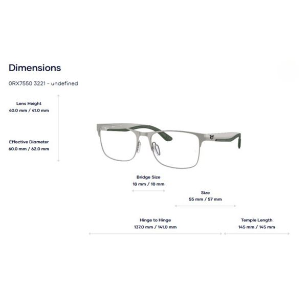 Ray-Ban RB7550 Optics Ctx Collection Gọng Kính – Tem Chính Hãng Luxottica