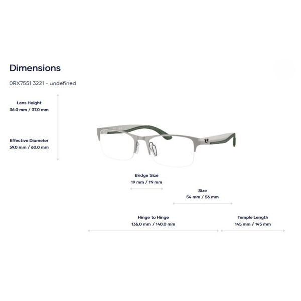 Gọng kính nửa khung Ray-Ban RB7551 Optics Ctx Collection