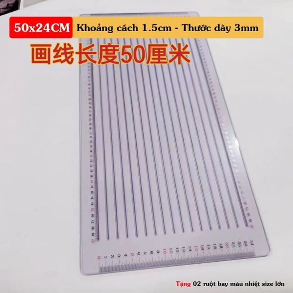 Thước kẻ dòng kẻ ô tạo khuôn căn chỉnh không gian viết thư pháp chất liệu PVC cao cấp