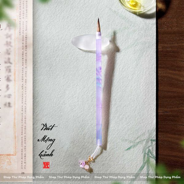 Bút lông thư pháp Mộng Cảnh cỡ chữ trung khải lông kiêm hào