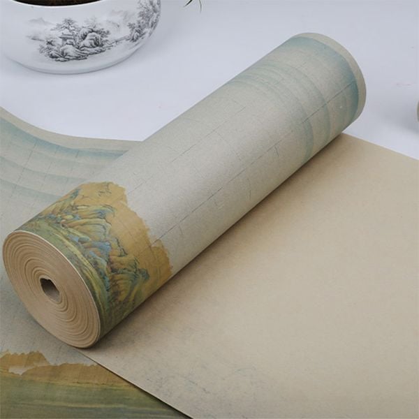 Cuộn giấy xuyến chỉ cao cấp in tranh sơn thủy viết thư pháp