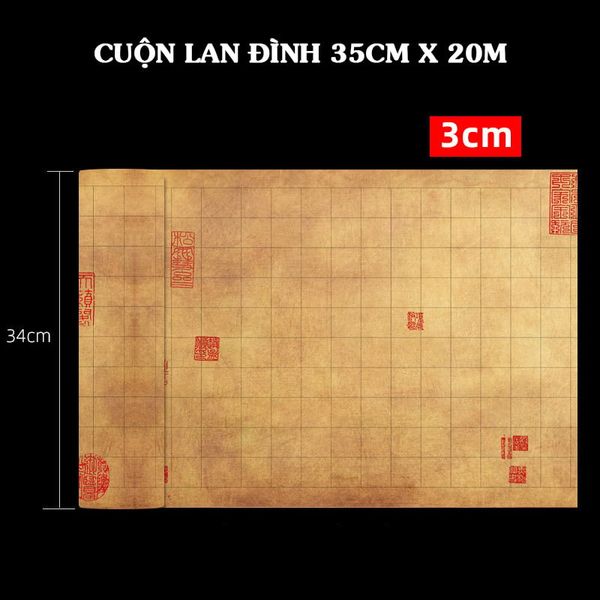 Cuộn giấy xuyến chỉ cao cấp màu cổ Lan Đình viết thư pháp