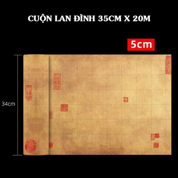 Cuộn giấy xuyến chỉ cao cấp màu cổ Lan Đình viết thư pháp