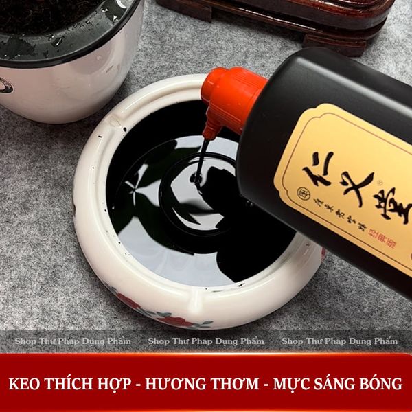 Mực viết thư pháp đen bóng, chống nước, nhanh khô Nhân Nghĩa Đường