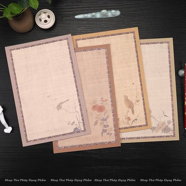 Giấy xuyến chỉ cổ nhã in tranh Tống Cẩm 20x32cm - Set 20 tờ