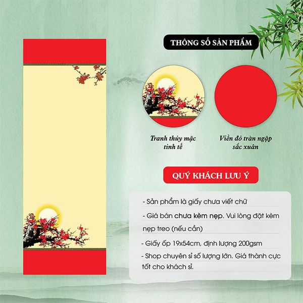 Giấy viết thư pháp giấy ốp in tranh 19x54 mẫu mới nhất giá rẻ