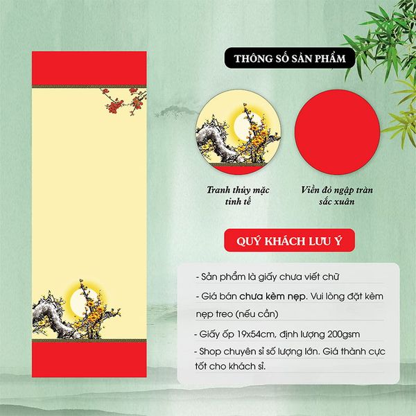 Giấy viết thư pháp giấy ốp in tranh 19x54 mẫu mới nhất giá rẻ