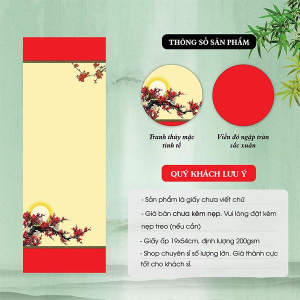 Giấy viết thư pháp giấy ốp in tranh 19x54 mẫu mới nhất giá rẻ