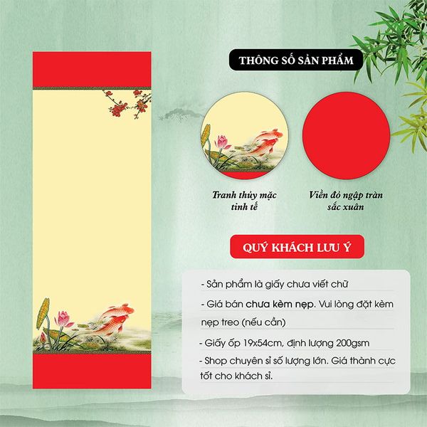 Giấy viết thư pháp giấy ốp in tranh 19x54 mẫu mới nhất giá rẻ