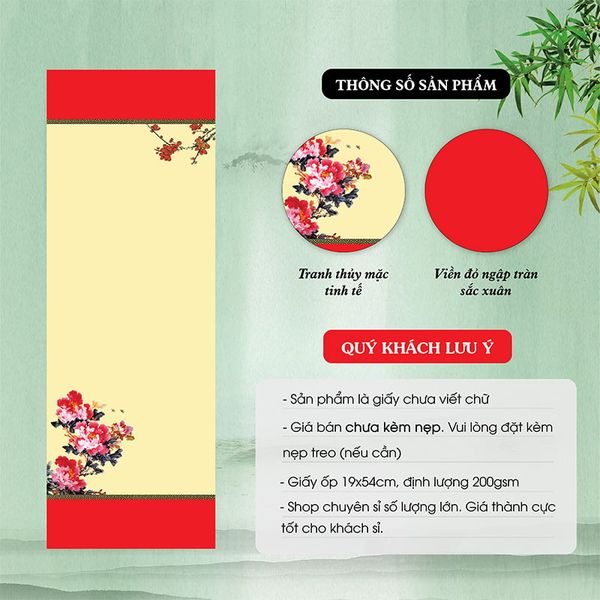 Giấy viết thư pháp giấy ốp in tranh 19x54 mẫu mới nhất giá rẻ