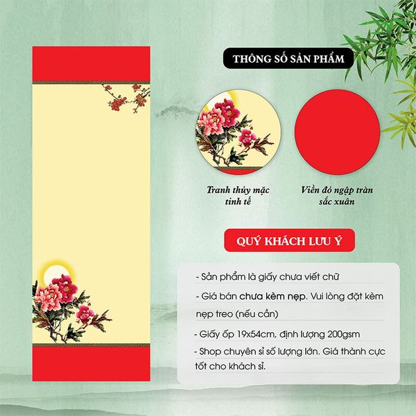 Giấy viết thư pháp giấy ốp in tranh 19x54 mẫu mới nhất giá rẻ