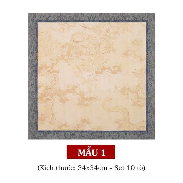 Giấy xuyến sáp 34x34cm chất giấy thấm mực không loang hoa văn tinh tế