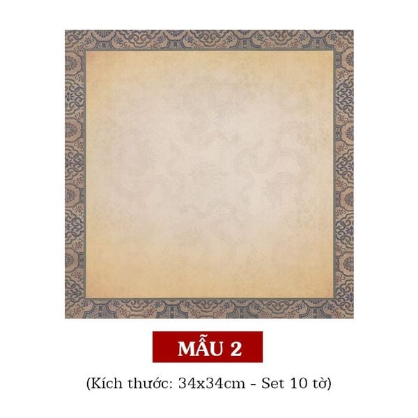 Giấy xuyến sáp 34x34cm chất giấy thấm mực không loang hoa văn tinh tế