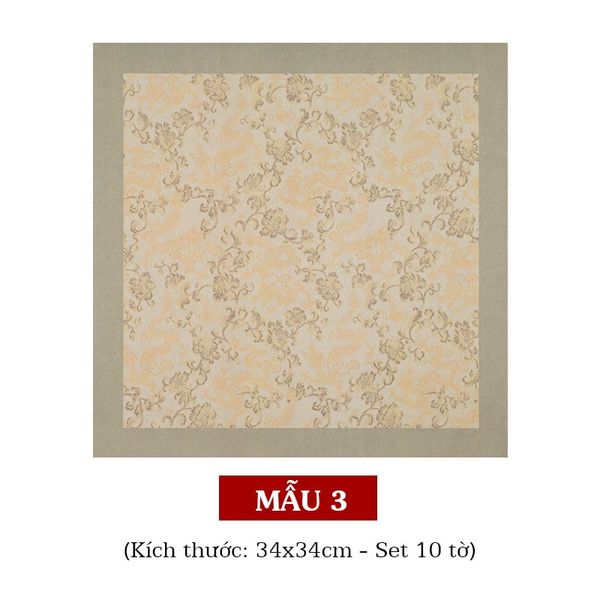 Giấy xuyến sáp 34x34cm chất giấy thấm mực không loang hoa văn tinh tế