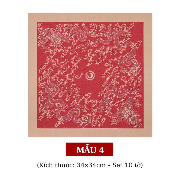 Giấy xuyến sáp 34x34cm chất giấy thấm mực không loang hoa văn tinh tế