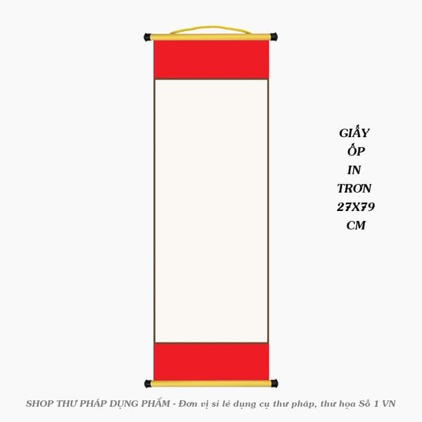 Liễn giấy mỹ thuật ốp ganh 27x79cm in đỏ 2 đầu không in tranh